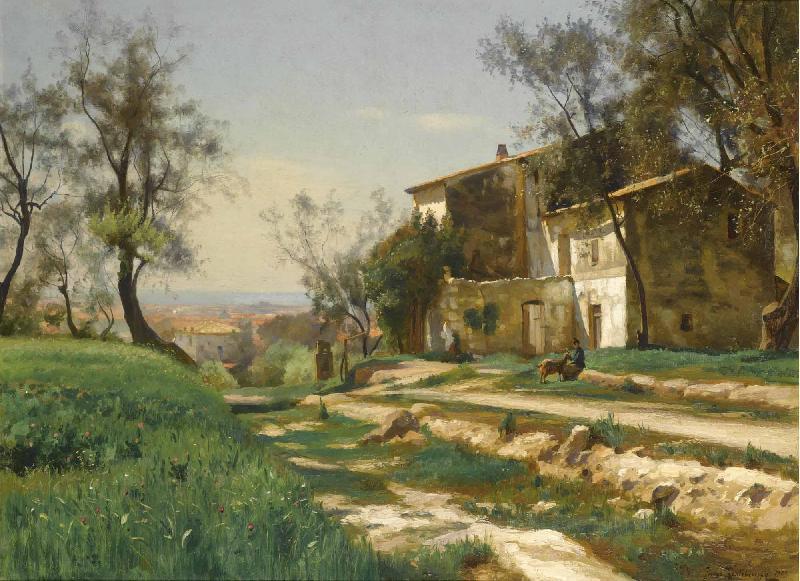 Antonio Mancini The outskirts of Nice oil painting picture